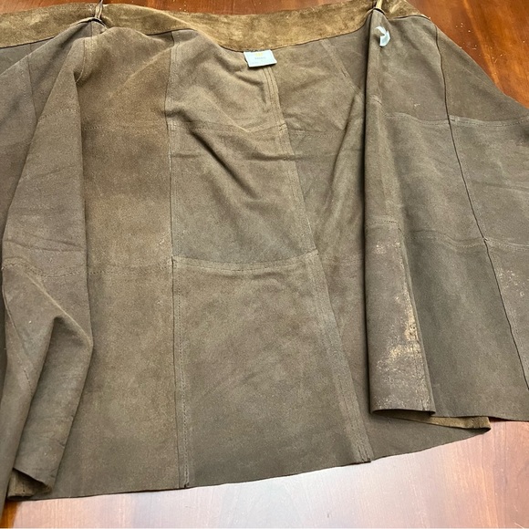 Vintage Gap Suede Leather Knee Length a-line Pencil Skirt Brown sz4, 14.5” waist - Picture 8 of 12